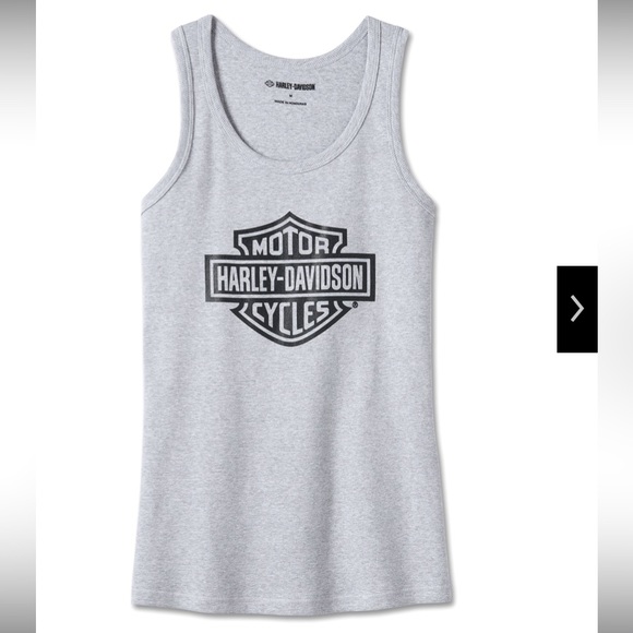 Harley Davidson Motorcycles Logo Heather Grey Fitted Tank Top Size Large - Picture 1 of 5